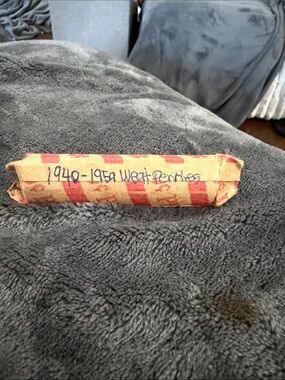 Vintage Wheat Penny Roll (50 Coins) - Checked 1940s & 1950s w/ Mint Marks